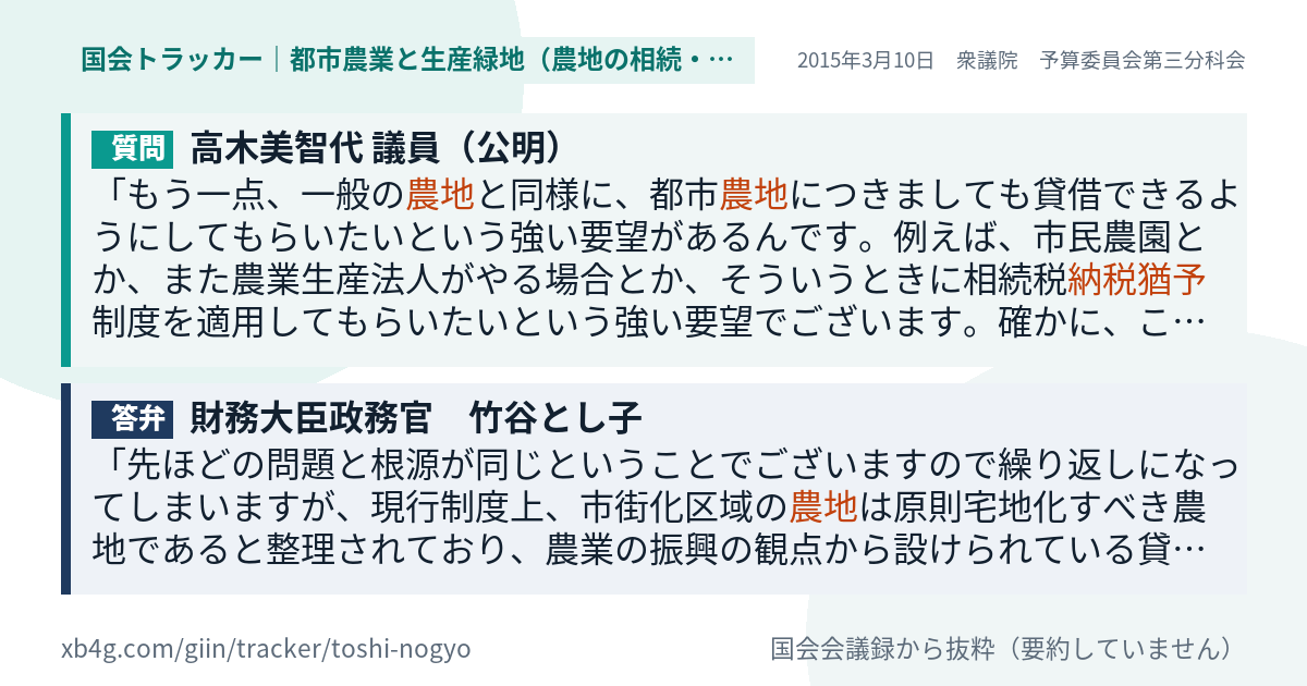 質問と答弁のカード