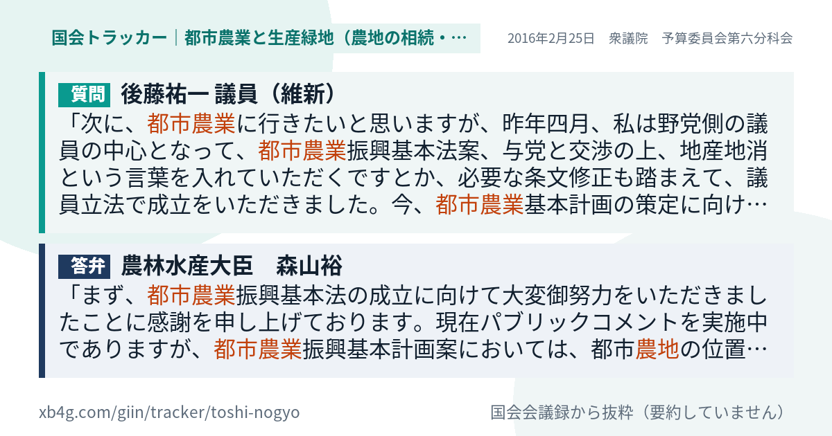 質問と答弁のカード