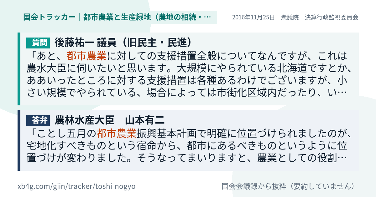 質問と答弁のカード