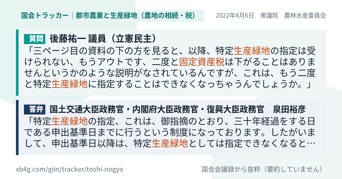質問と答弁のカード