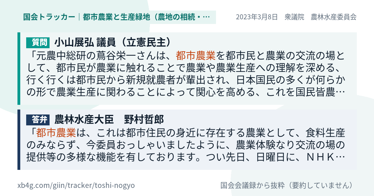 質問と答弁のカード