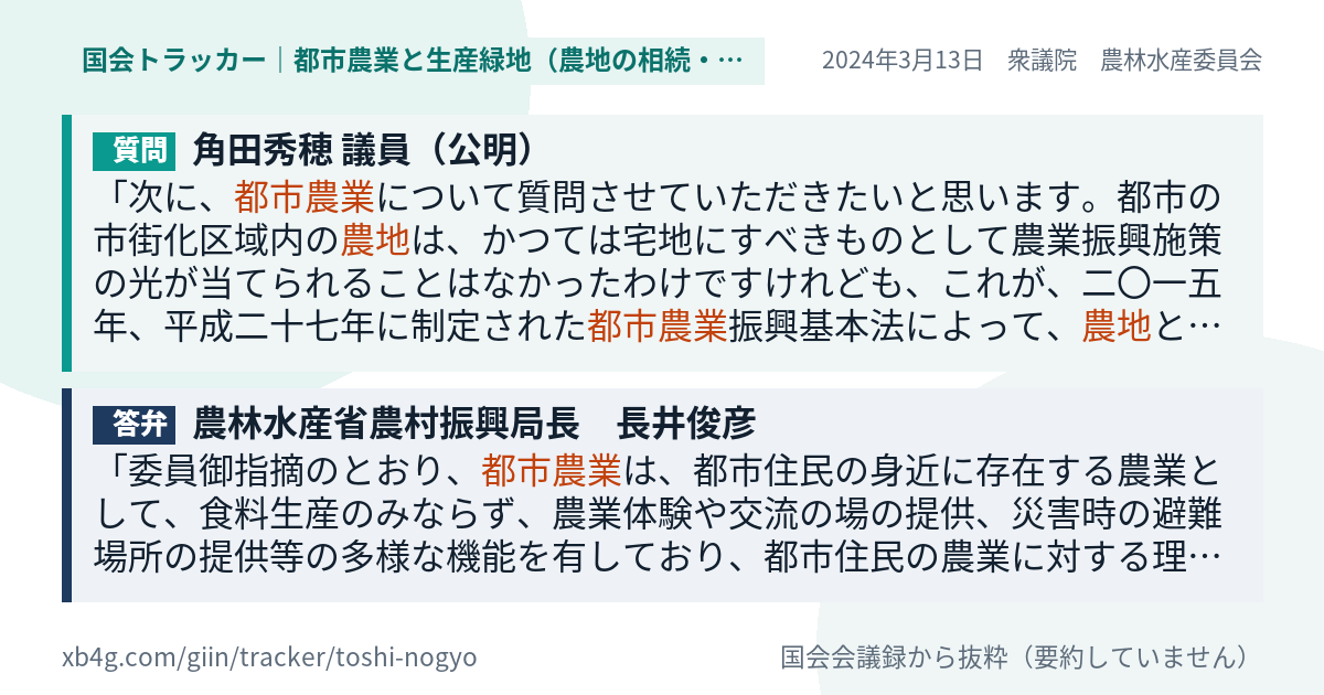 質問と答弁のカード