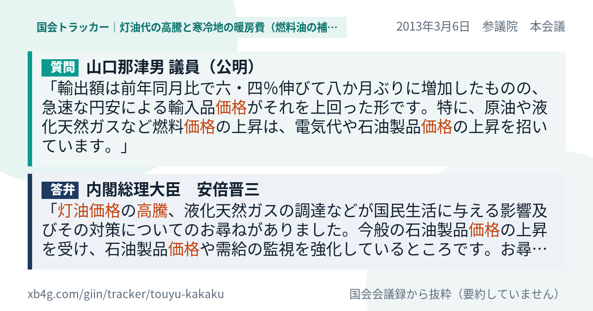 質問と答弁のカード