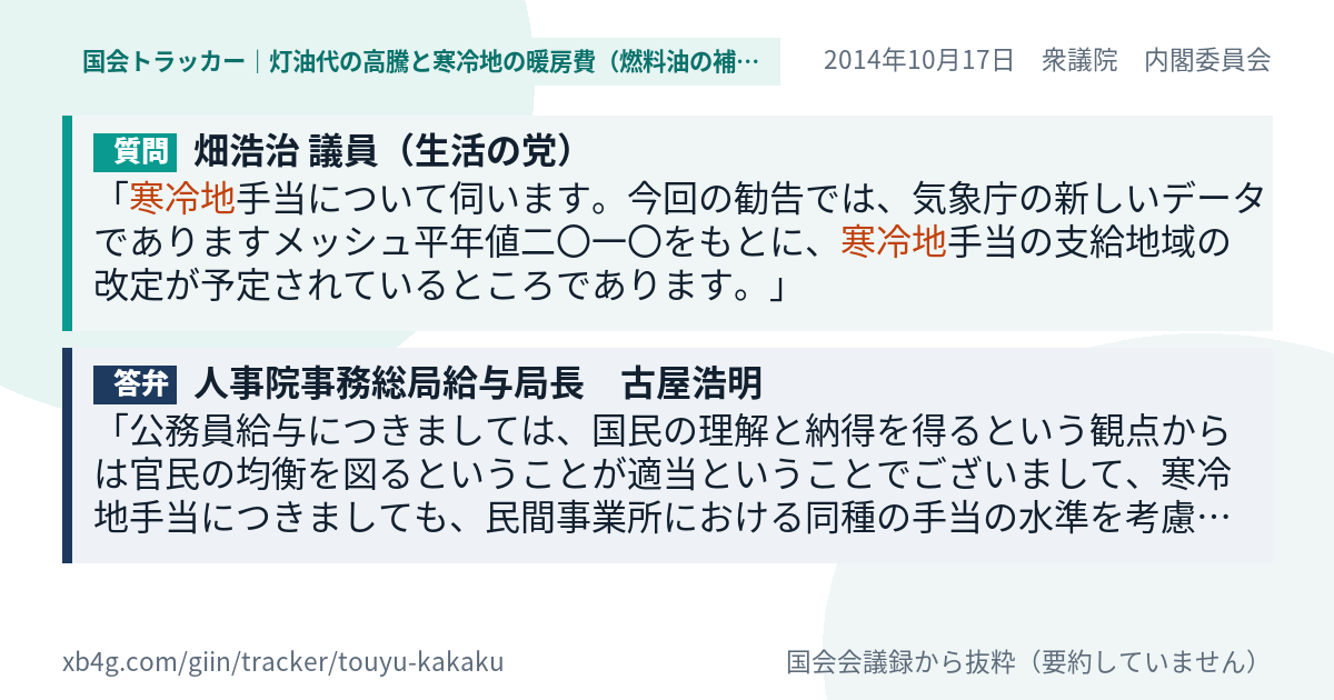 質問と答弁のカード