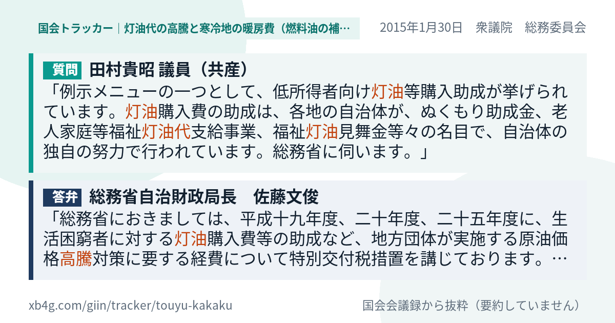 質問と答弁のカード