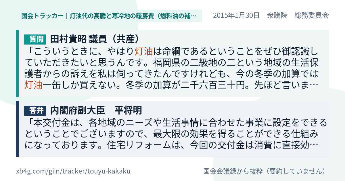 質問と答弁のカード