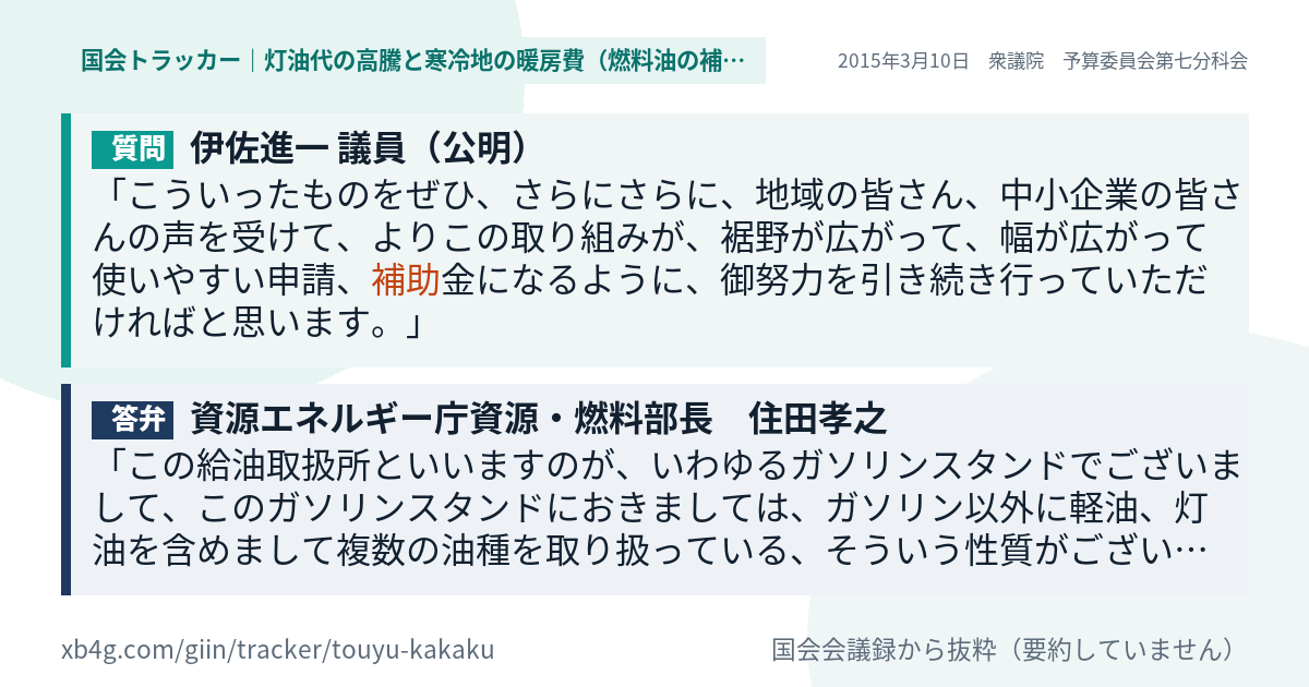 質問と答弁のカード