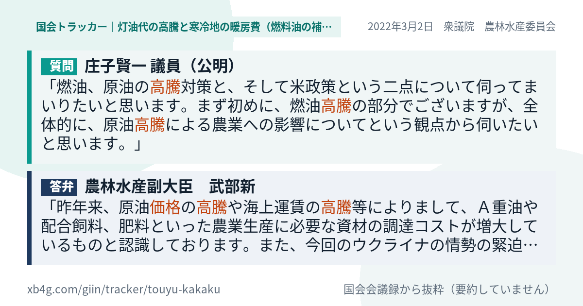 質問と答弁のカード