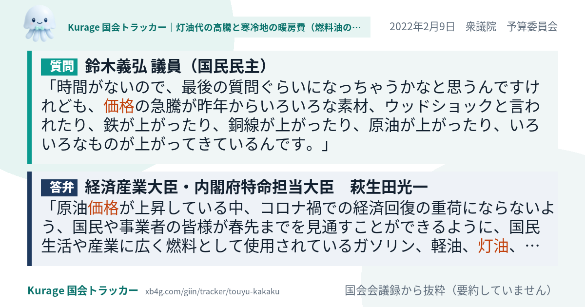 質問と答弁のカード
