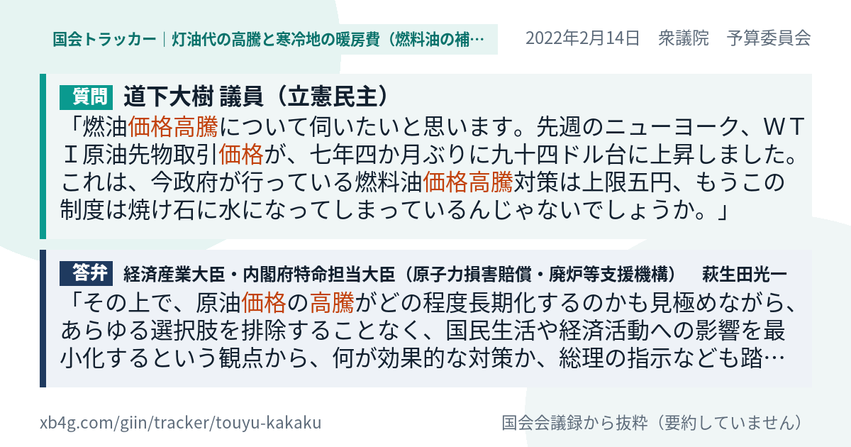質問と答弁のカード