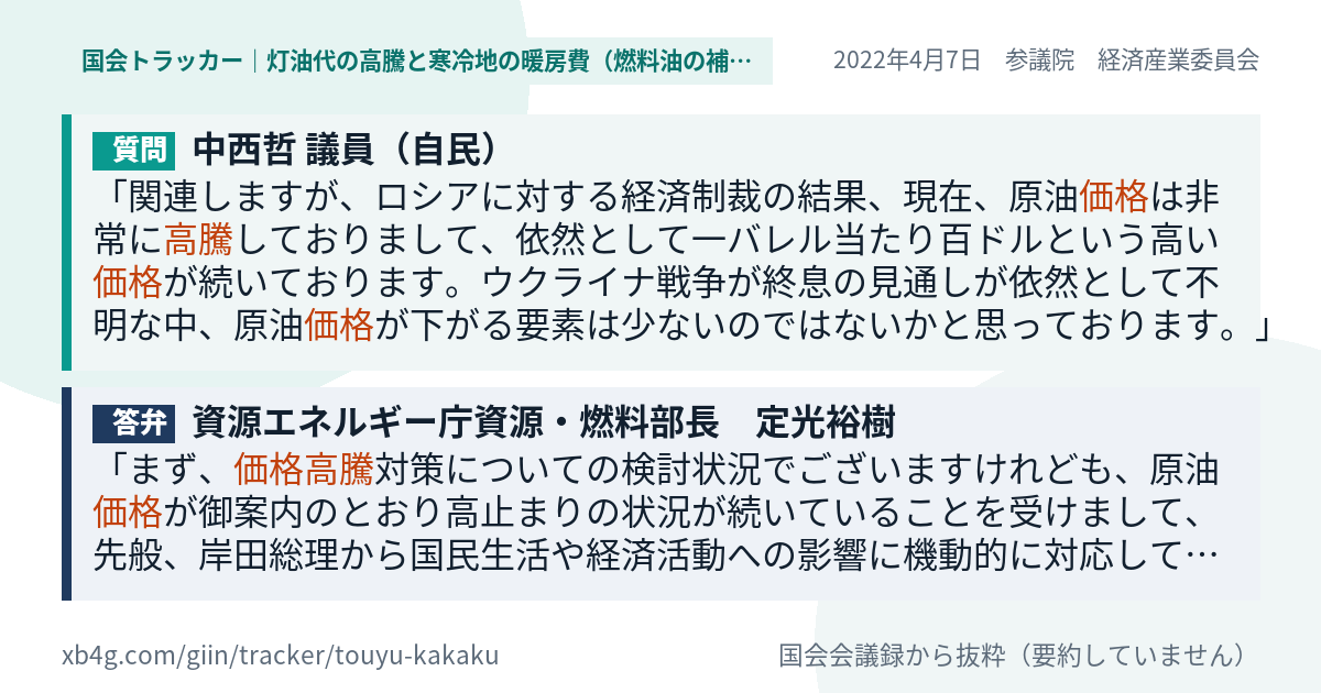 質問と答弁のカード