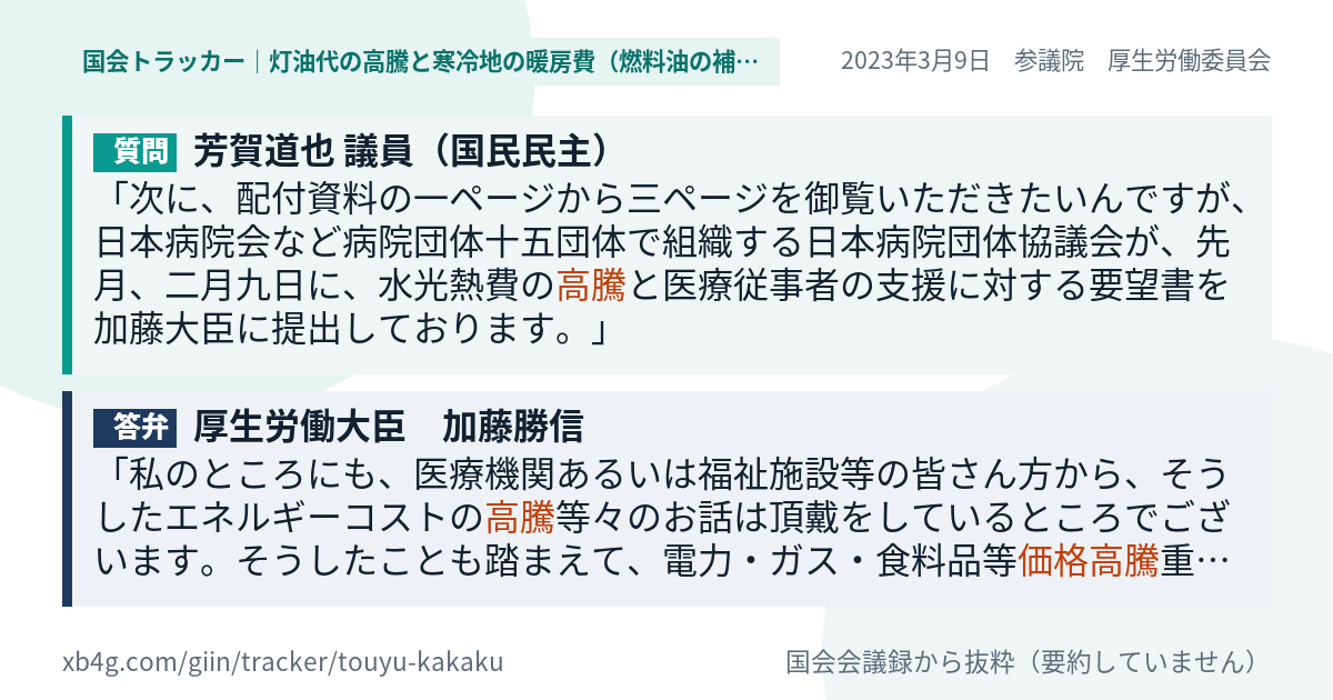 質問と答弁のカード