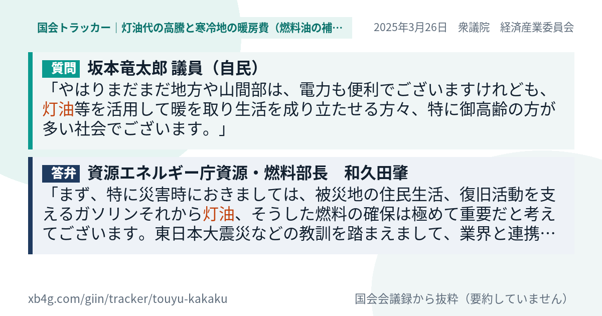 質問と答弁のカード