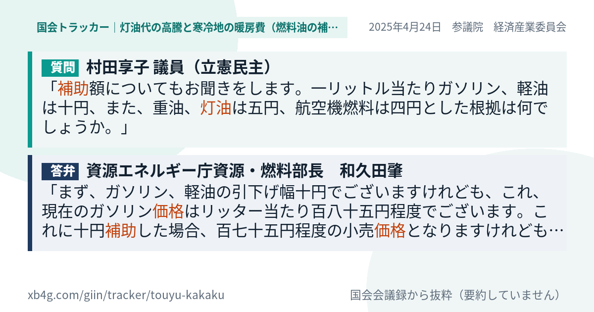 質問と答弁のカード