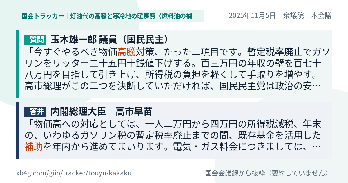 質問と答弁のカード