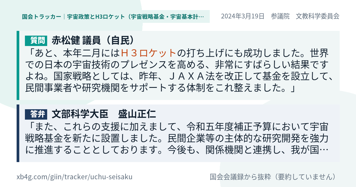 質問と答弁のカード