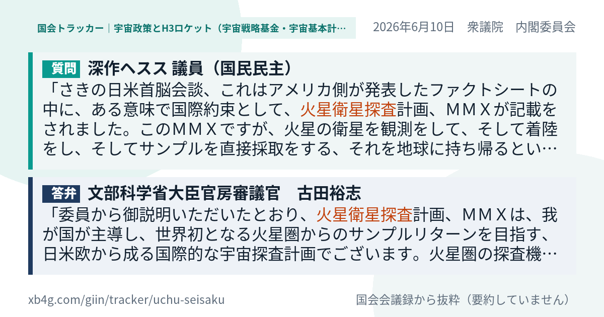 質問と答弁のカード