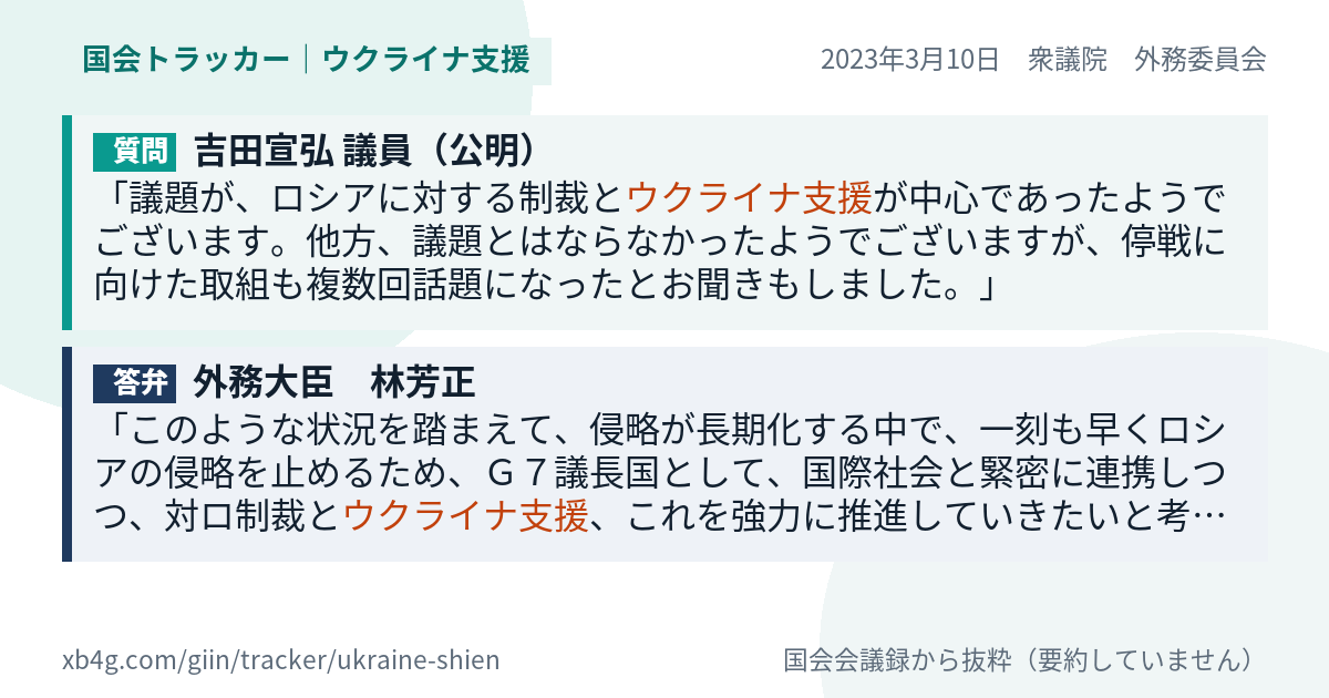 質問と答弁のカード