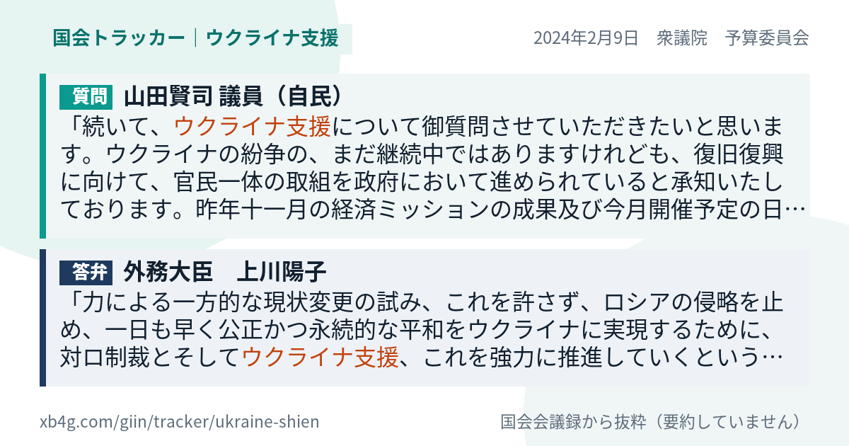 質問と答弁のカード