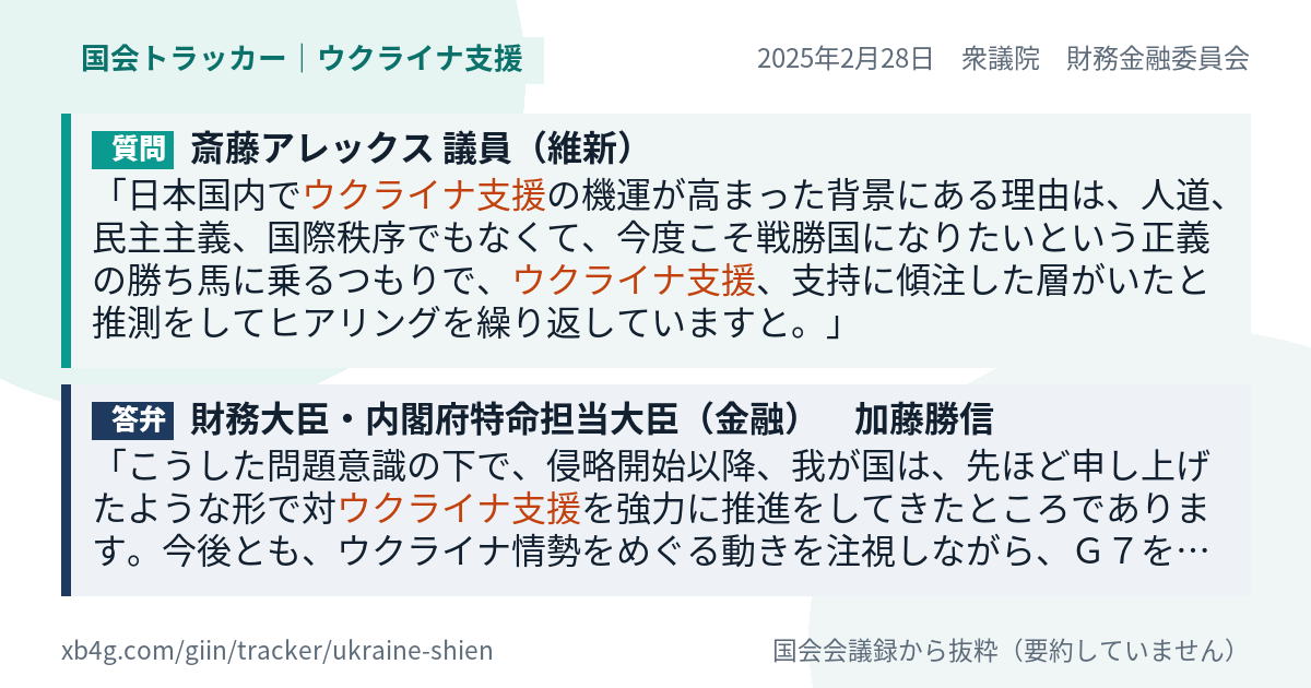 質問と答弁のカード