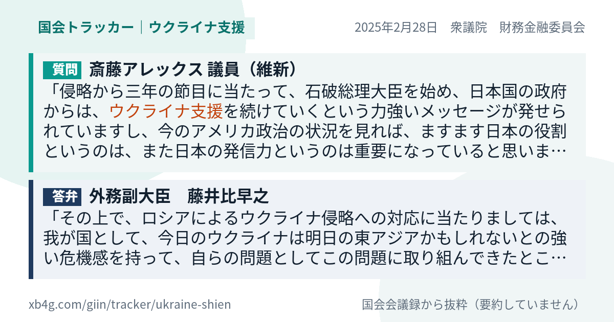 質問と答弁のカード