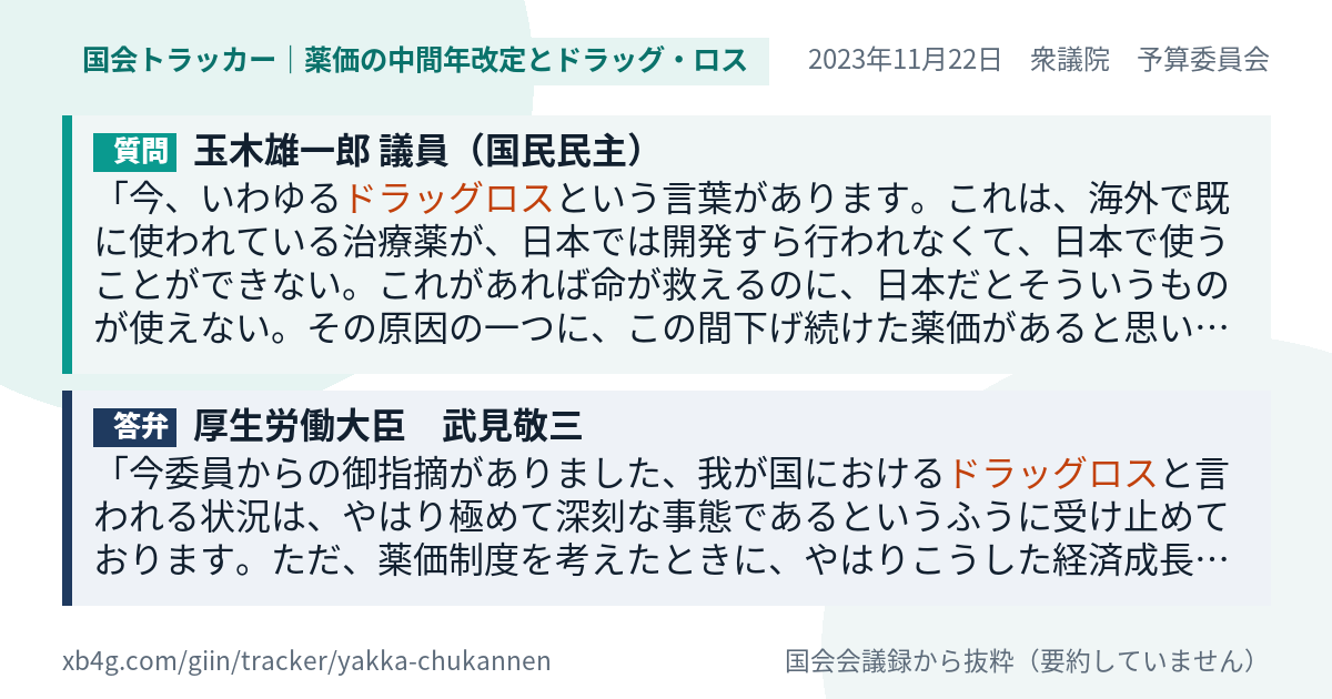 質問と答弁のカード