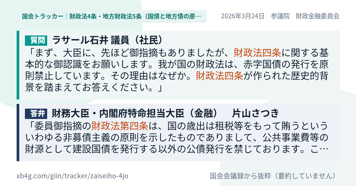 質問と答弁のカード